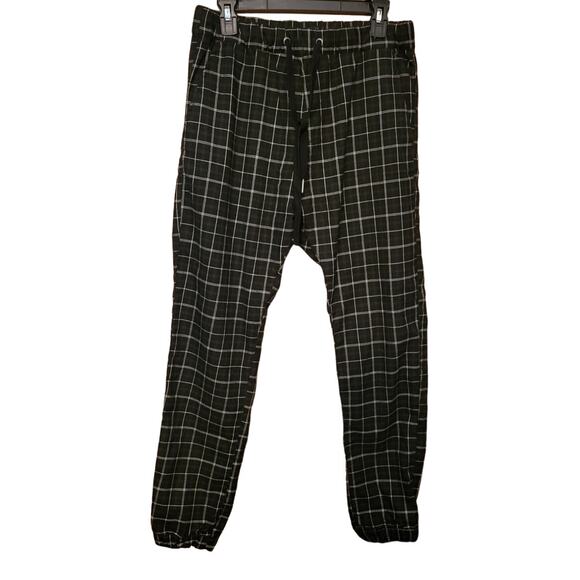 Cotton On Garments Other - Cotton On Garments Black White Plaid Elastic Waist Drawstring Drake Joggers -32